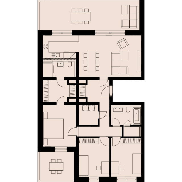 Půdorys bytu C4.04