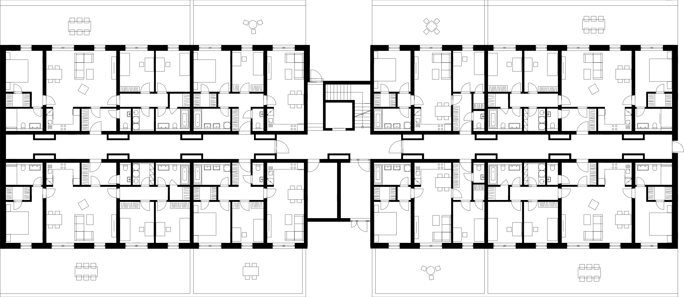Půdorys 1. podlaží budovy B