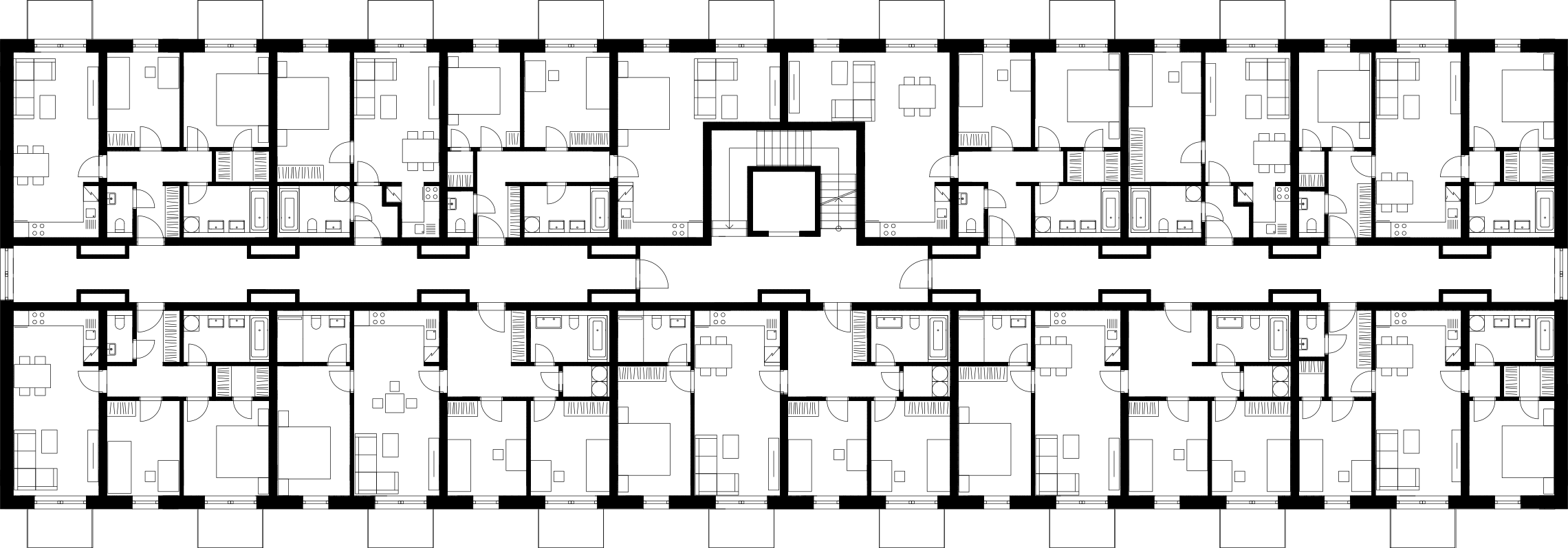 Půdorys 2. podlaží budovy B