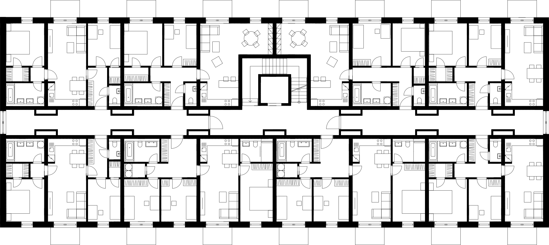 Půdorys 3. podlaží budovy F