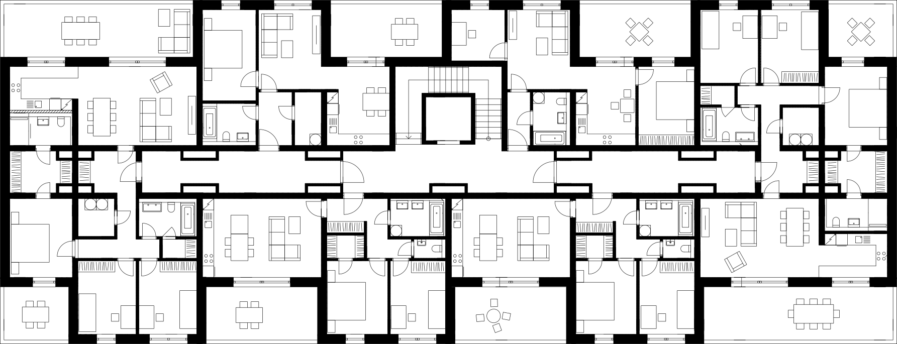 Půdorys 4. podlaží budovy F